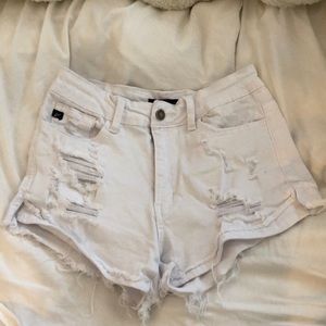 High waist jean shorts